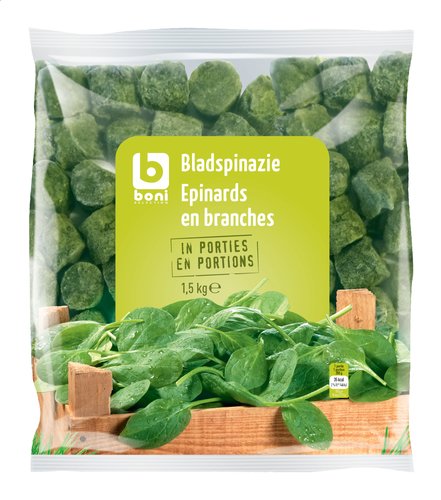Boni Selection Bladspinazie In Porties Diepvries 1 5kg Colruyt